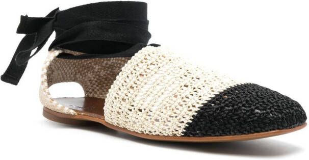 Castañer woven two-tone espadrille flats Neutrals