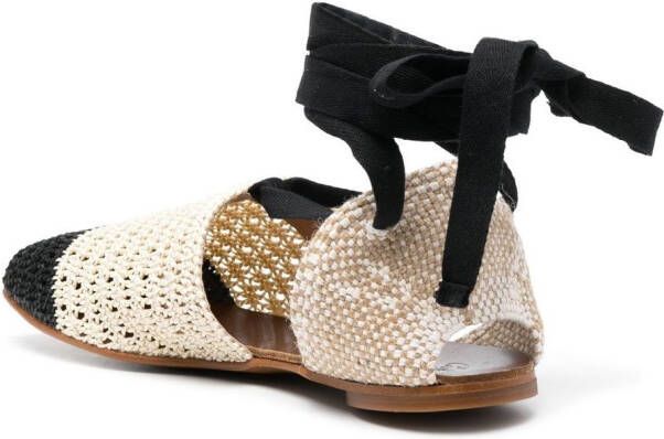 Castañer woven two-tone espadrille flats Neutrals