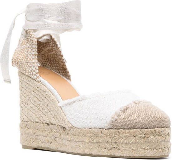 Castañer wraparound platform wedge sandals White