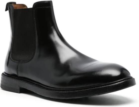 Cenere GB flat leather ankle boots Black