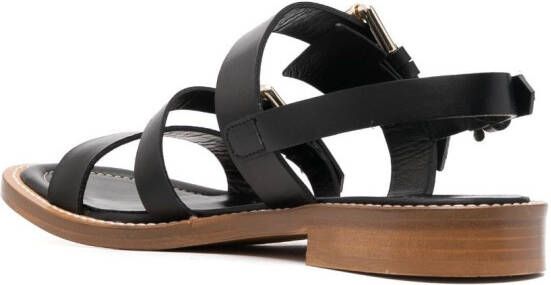 Cenere GB open-toe leather sandals Black