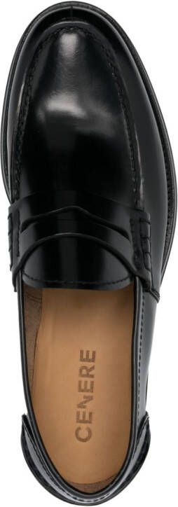 Cenere GB slip-on leather loafers Black