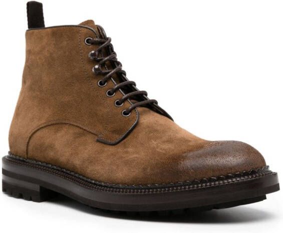 Cenere GB suede lace-up ankle boots Brown