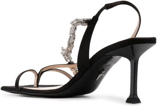Cesare Paciotti gemstone-detailed mid-heel sandals Black