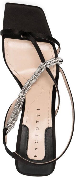 Cesare Paciotti gemstone-detailed mid-heel sandals Black