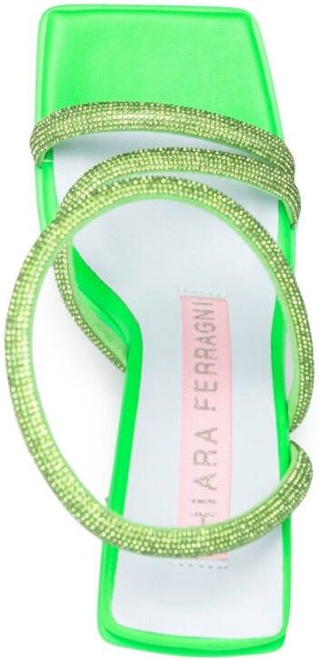 Chiara Ferragni 105mm crystal-strap sandals Green