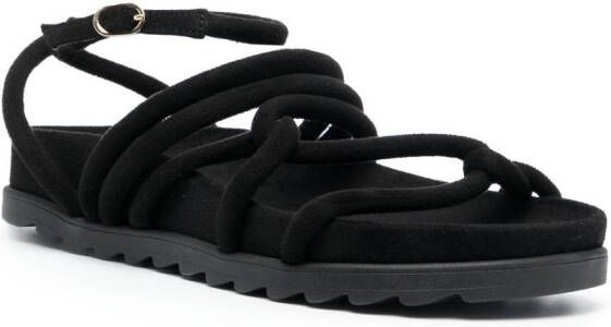 Chiara Ferragni Cable suede flat sandals Black
