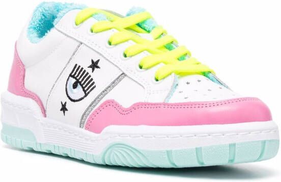 Chiara Ferragni colour-block logo-print sneakers White