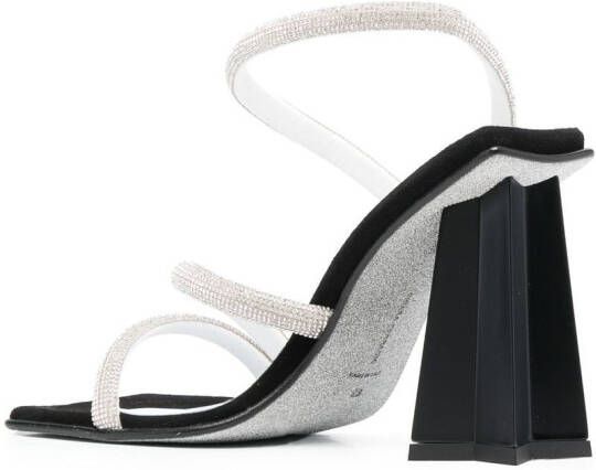 Chiara Ferragni glitter strap sculpted-heel sandals Black