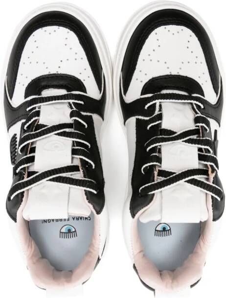 Chiara Ferragni Kids logo-appliqués panelled sneakers White