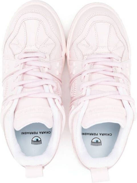 Chiara Ferragni Kids logo-embossed chunky sneakers Pink