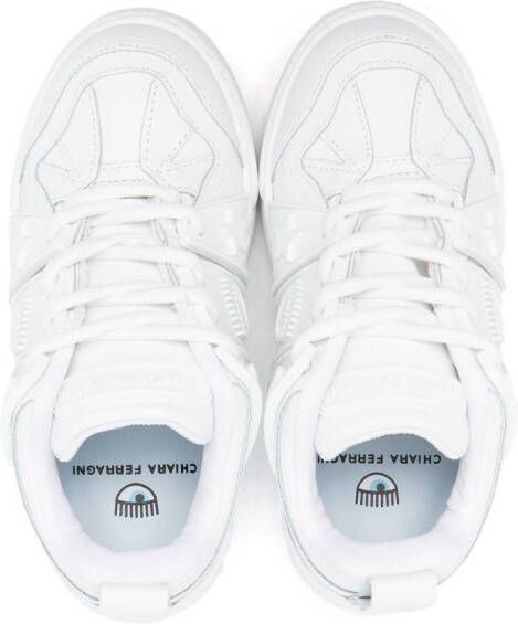 Chiara Ferragni Kids logo-embossed chunky sneakers White