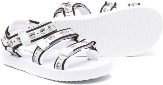 Chiara Ferragni Kids Logomania touch-strap sandals White