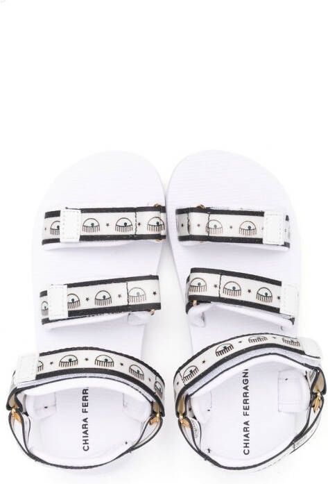 Chiara Ferragni Kids Logomania touch-strap sandals White