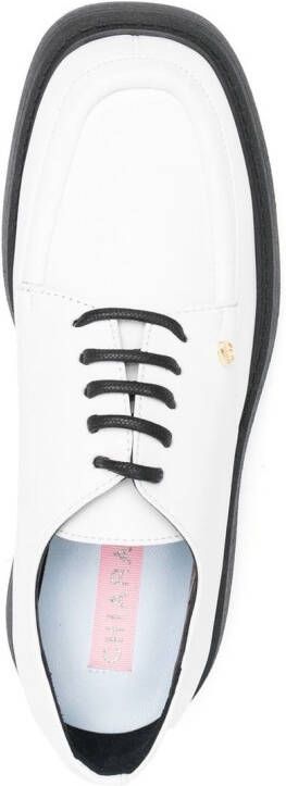 Chiara Ferragni lace-up leather oxford shoes White