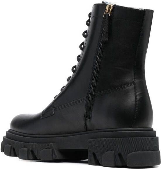 Chiara Ferragni leather lace up boots Black