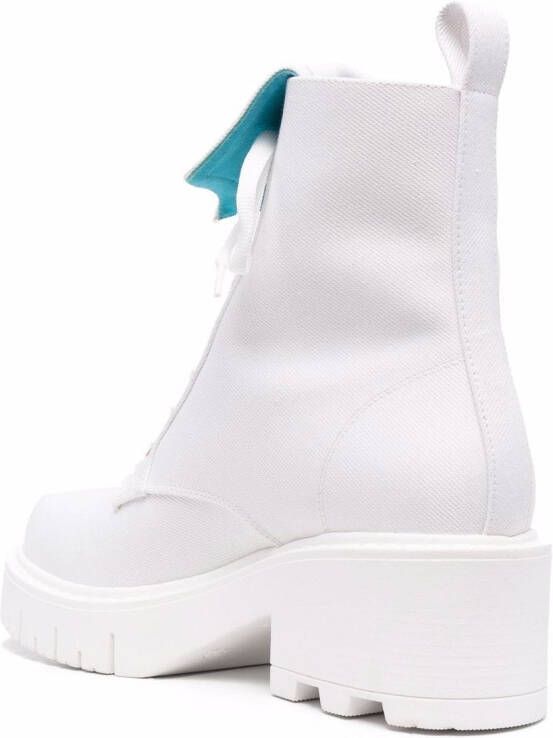 Chiara Ferragni logo-embossed lace-up boots White