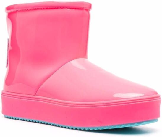 Chiara Ferragni logo-patch rubber ankle boots Pink