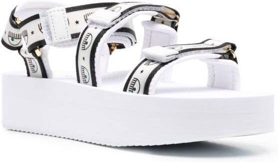 Chiara Ferragni Logomania-strap platform sandals White