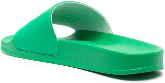 Chiara Ferragni open-toe logo-print slides Green