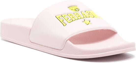Chiara Ferragni open-toe logo-print slides Pink