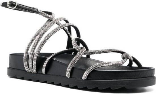 Chiara Ferragni rhinestone-embellished flat sandals Black