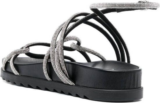 Chiara Ferragni rhinestone-embellished flat sandals Black