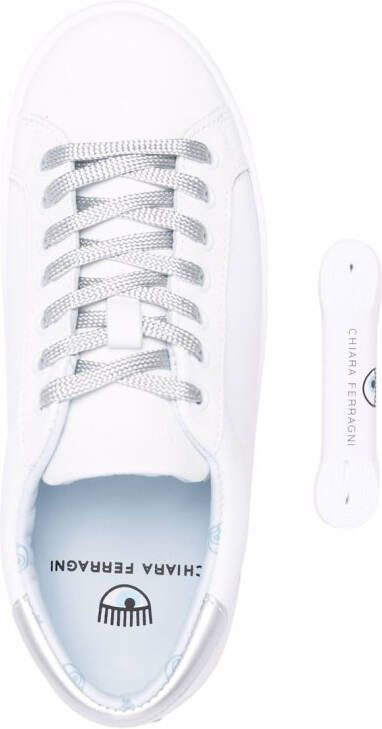 Chiara Ferragni star-patch lace-up sneakers White