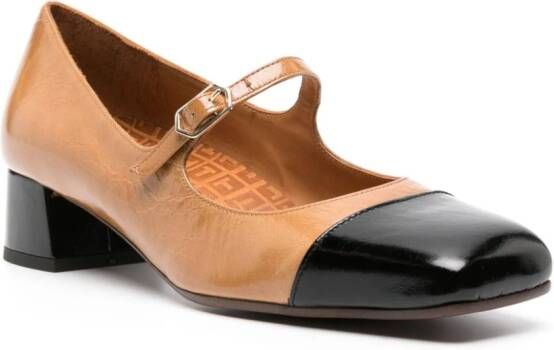 Chie Mihara 45mm Regia square-toe leather pumps Brown