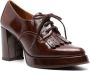 Chie Mihara 75mm Faiko leather loafer pumps Brown - Thumbnail 2