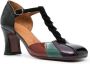 Chie Mihara 80mm colour-block square-toe leather pumps Black - Thumbnail 2