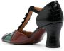 Chie Mihara 80mm colour-block square-toe leather pumps Black - Thumbnail 3