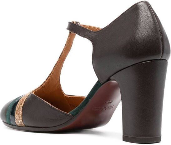 Chie Mihara 85mm round-toe leather pumps Brown
