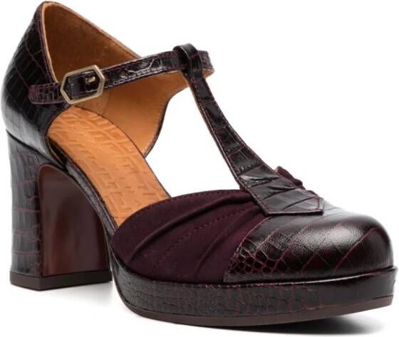 Chie Mihara 85mm T-bar leather pumps Purple