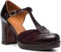 Chie Mihara 85mm T-bar leather pumps Purple - Thumbnail 2