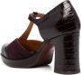 Chie Mihara 85mm T-bar leather pumps Purple - Thumbnail 3