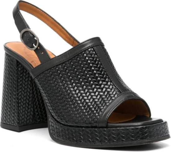 Chie Mihara 85mm Zimi interwoven leather sandals Black