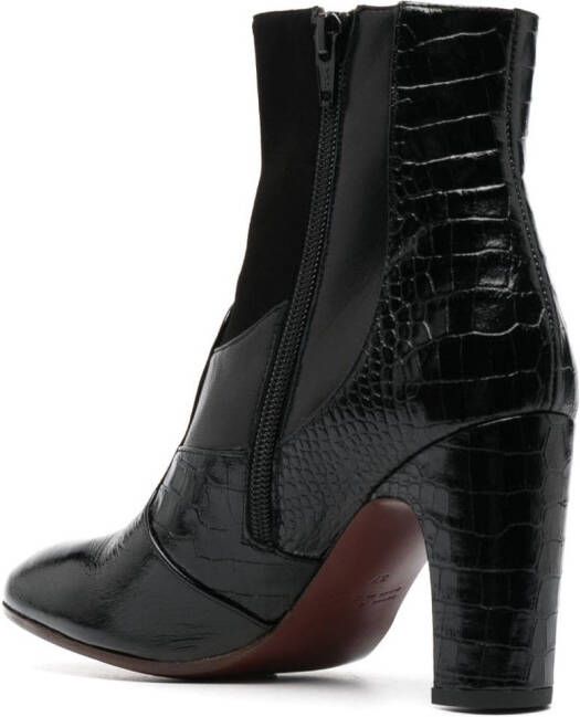 Chie Mihara 90mm crocodile-effect leather boots Black