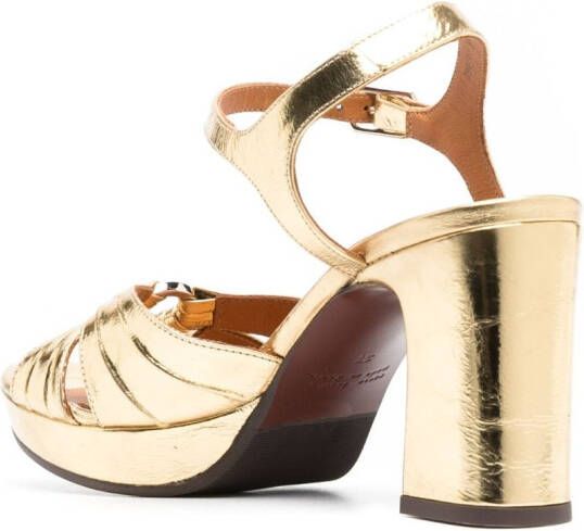 Chie Mihara 90mm metallic-finish sandals Gold