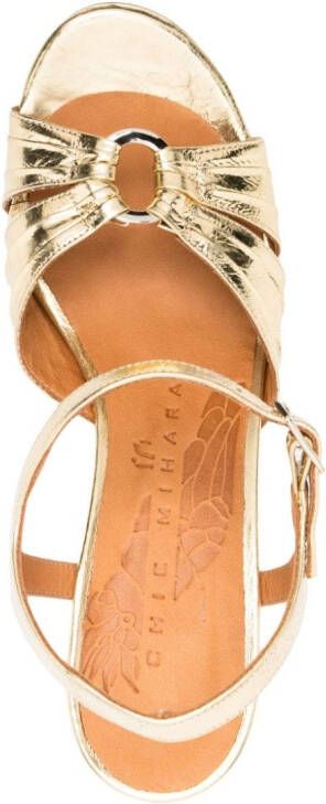 Chie Mihara 90mm metallic-finish sandals Gold