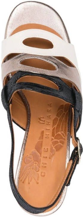 Chie Mihara 92mm Beliap colour-block panel sandals Black
