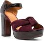 Chie Mihara Babel 95mm crocodile-embossed sandals Purple - Thumbnail 2