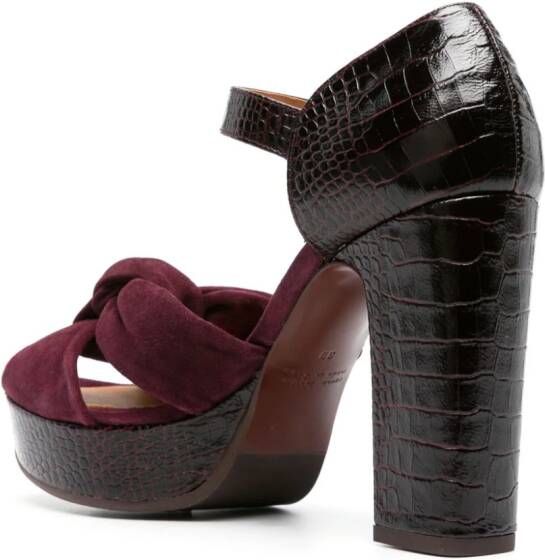 Chie Mihara Babel 95mm crocodile-embossed sandals Purple