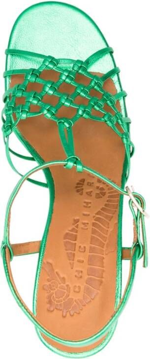 Chie Mihara Bassi 75mm leather sandals Green