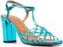 Chie Mihara Bassi 90mm metallic leather sandals Blue - Thumbnail 2