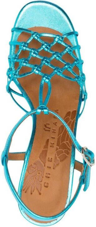 Chie Mihara Bassi 90mm metallic leather sandals Blue