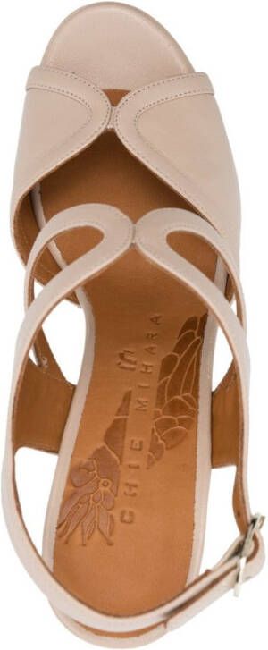 Chie Mihara block-heel leather sandals Neutrals