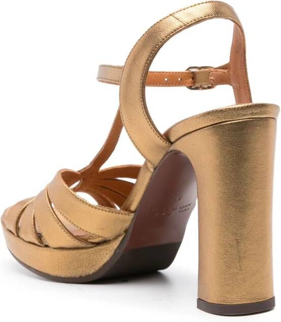 Chie Mihara Cafra 110mm leather sandals Gold