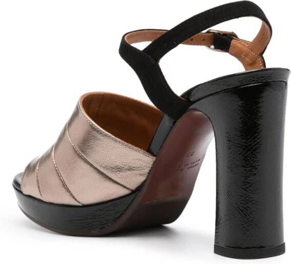 Chie Mihara Ceberano 100mm leather sandals Metallic