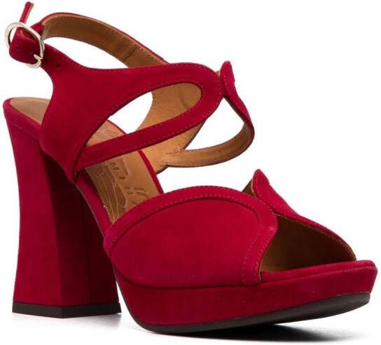 Chie Mihara Cosa 110mm suede sandals Red